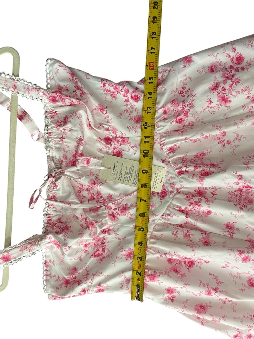 Floral Pink Midi Sundress with Tie Front - - Picture 7 of 16